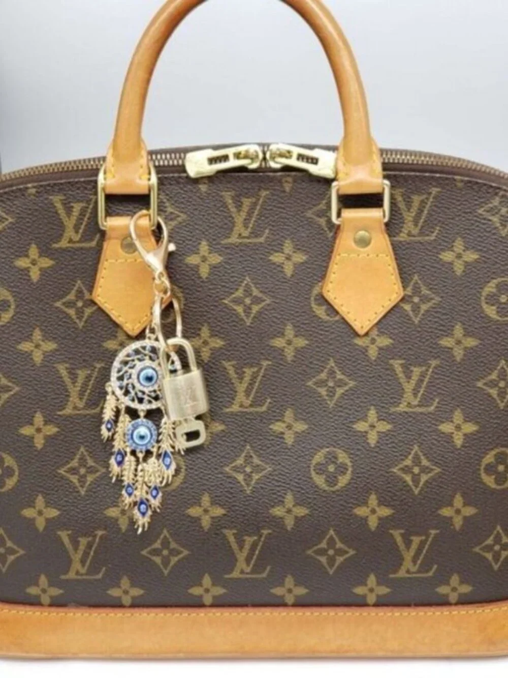 Authentic LV Gold Padlock & Key Set ✨ Luxury Bag Charm w/ Unbranded Keychain